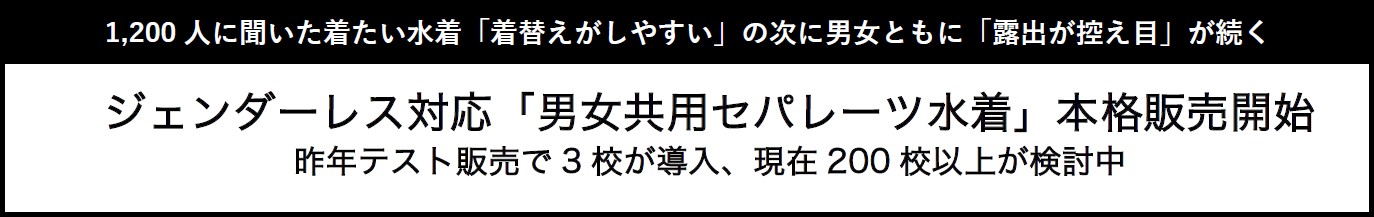 ジェンダーレス対応「男女共用セパレーツ水着」本格販売開始