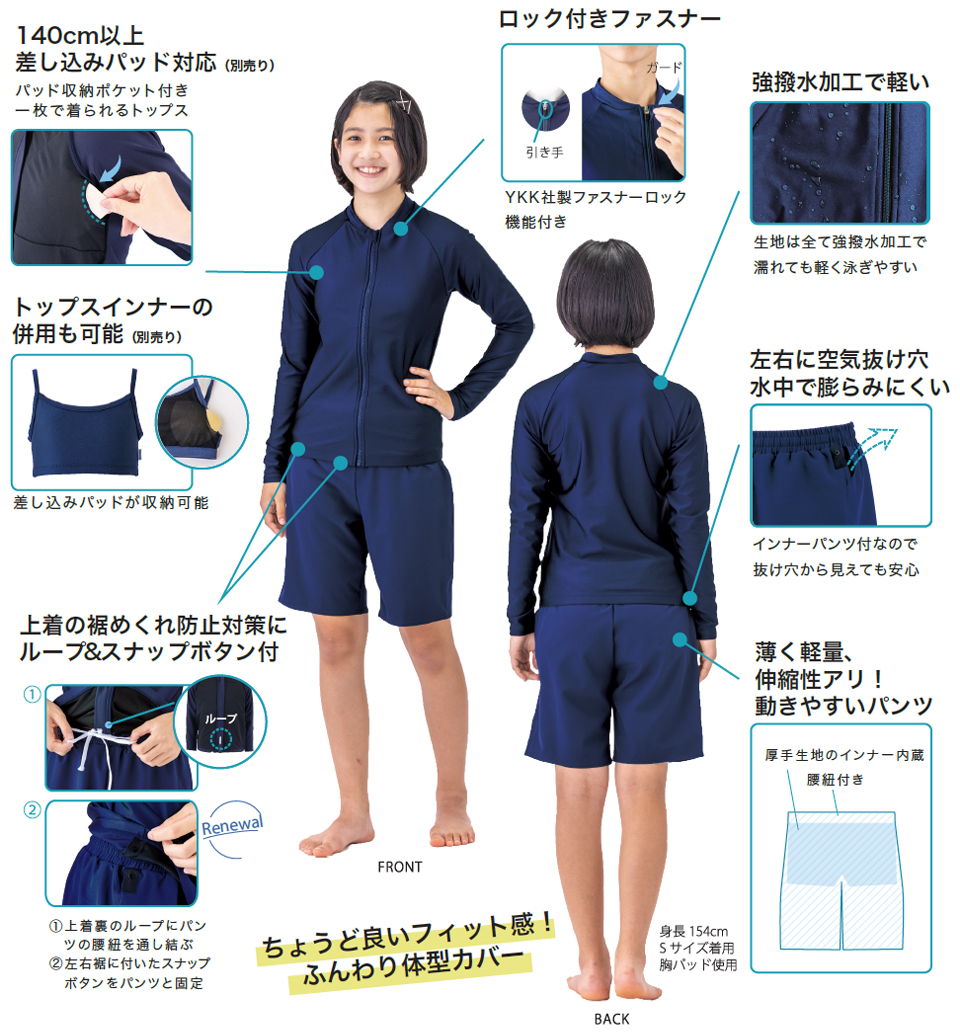 業界初！ジェンダーレス対応のスクール水着 「男女共用セパレーツ水着」