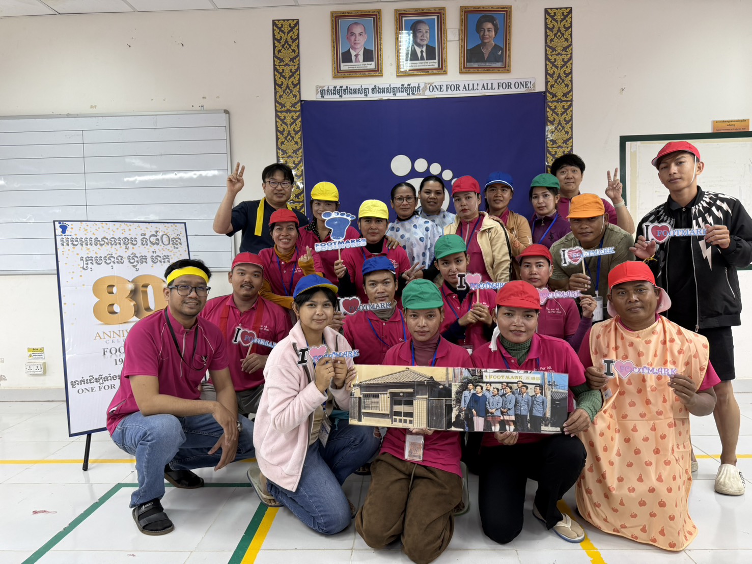 80周年を迎え、カンボジア工場からすてきなメッセージと写真が届きました
