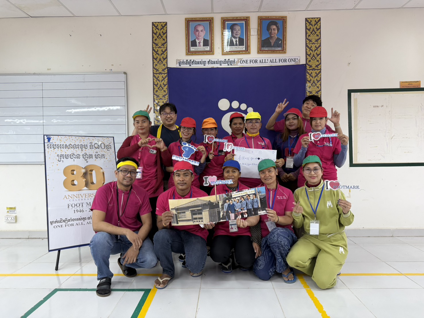 80周年を迎え、カンボジア工場からすてきなメッセージと写真が届きました